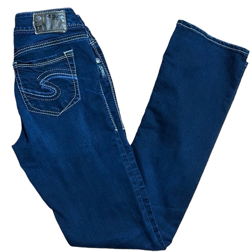 Silver Jeans women’s size 27‎ Slim Boot blue denim pants hemmed